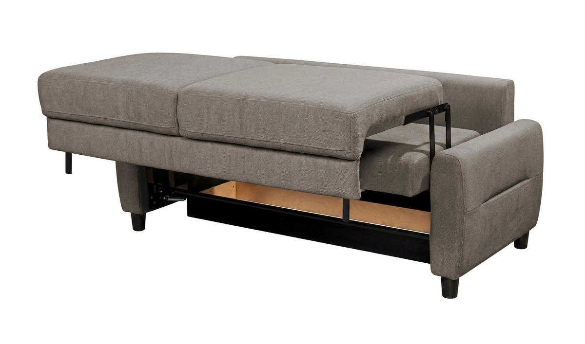 SCHLAFSOFA RIO in Webstoff Greige  - Greige/Schwarz, MODERN, Holz/Textil (192/83/99cm) - MID.YOU