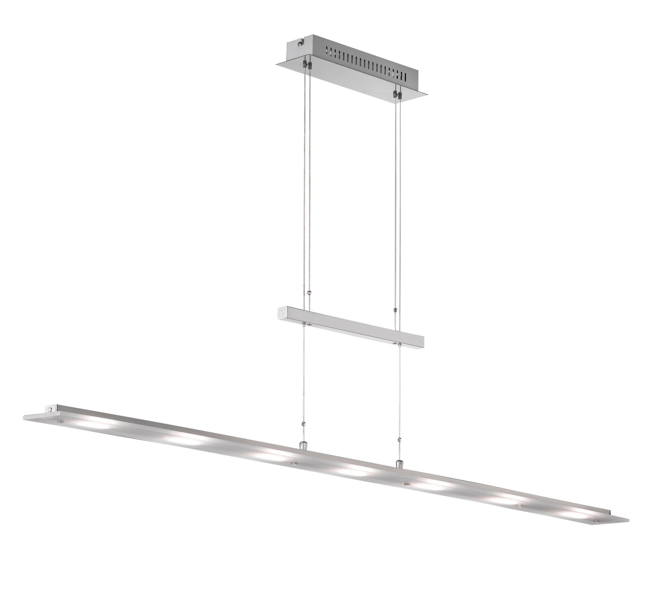 LED-HÄNGELEUCHTE   135 cm  - Chromfarben/Weiss, Design, Glas/Metall (135cm) - Fischer & Honsel