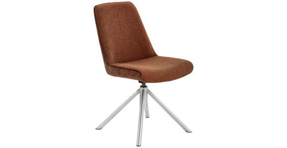 STUHL  in Edelstahl Flachgewebe Metall, Textil  - Edelstahlfarben/Rostfarben, Design, Textil/Metall (49/88/64cm) - Novel