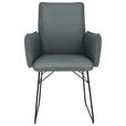 ARMLEHNSTUHL  in Stahl Mikrofaser  - Graublau/Schwarz, Design, Textil/Metall (61/91/60cm) - Dieter Knoll