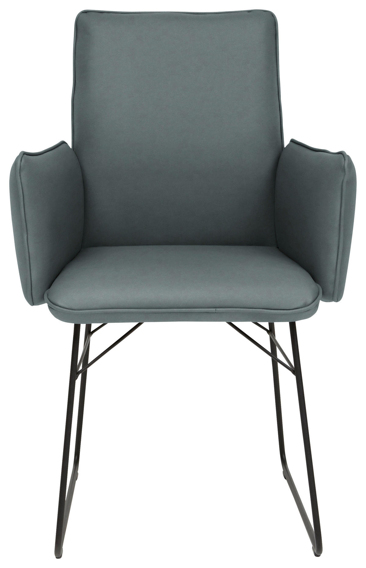 ARMLEHNSTUHL  in Stahl Mikrofaser  - Graublau/Schwarz, Design, Textil/Metall (61/91/60cm) - Dieter Knoll