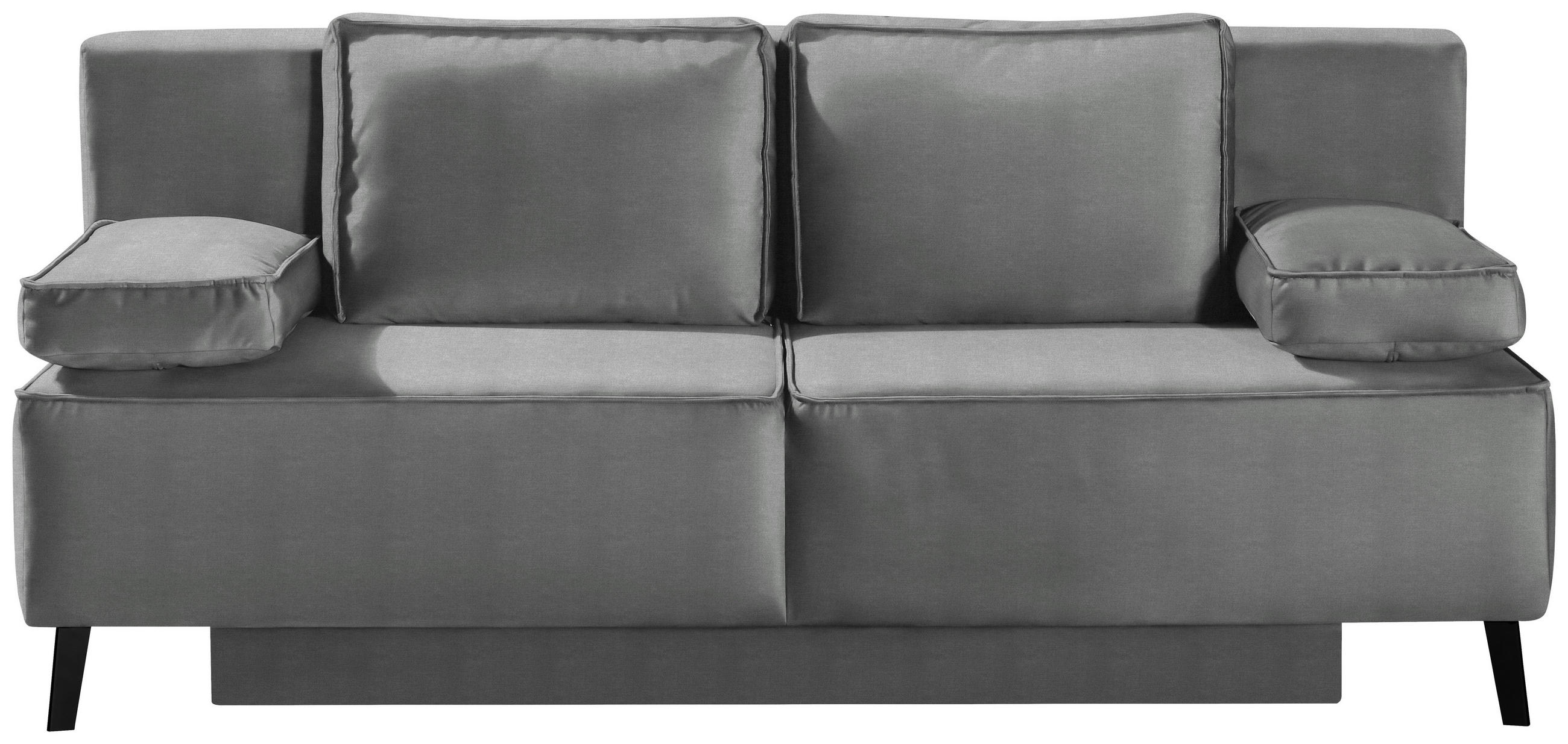 SCHLAFSOFA Hellgrau  - Hellgrau/Schwarz, Konventionell, Textil/Metall (197/91/88cm) - Novel
