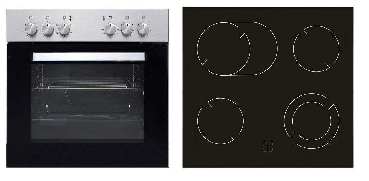 HERDSET BIC4-2KB GKU IX2  - Schwarz, Trend, Glas/Metall (59,5/59,5/50cm) - PKM