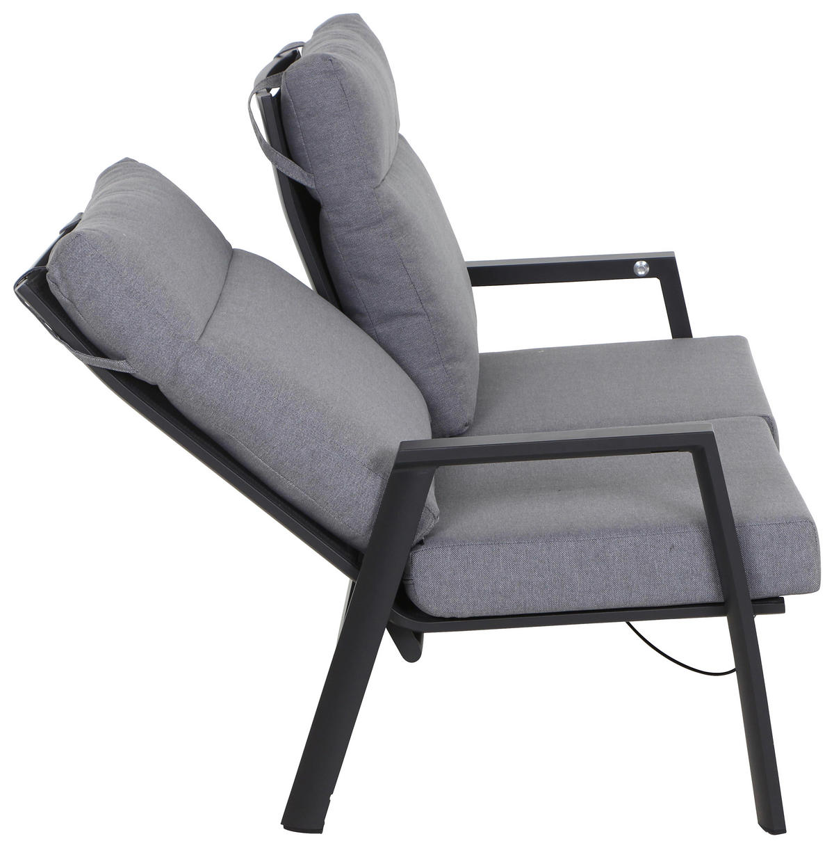 LOUNGESOFA  - Dunkelgrau/Anthrazit, Basics, Kunststoff/Textil (152,5/99/82,5cm) - Siena Garden