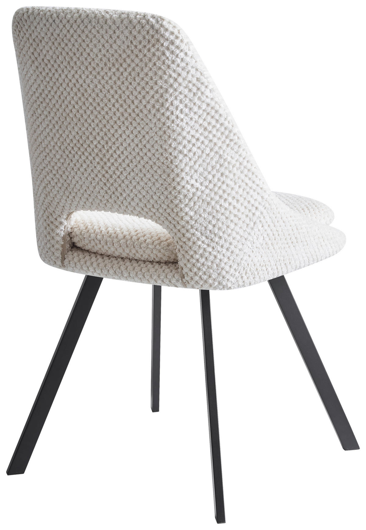 STUHL Struktur Beige  - Beige/Schwarz, Design, Textil/Metall (48/85/56cm) - Carryhome