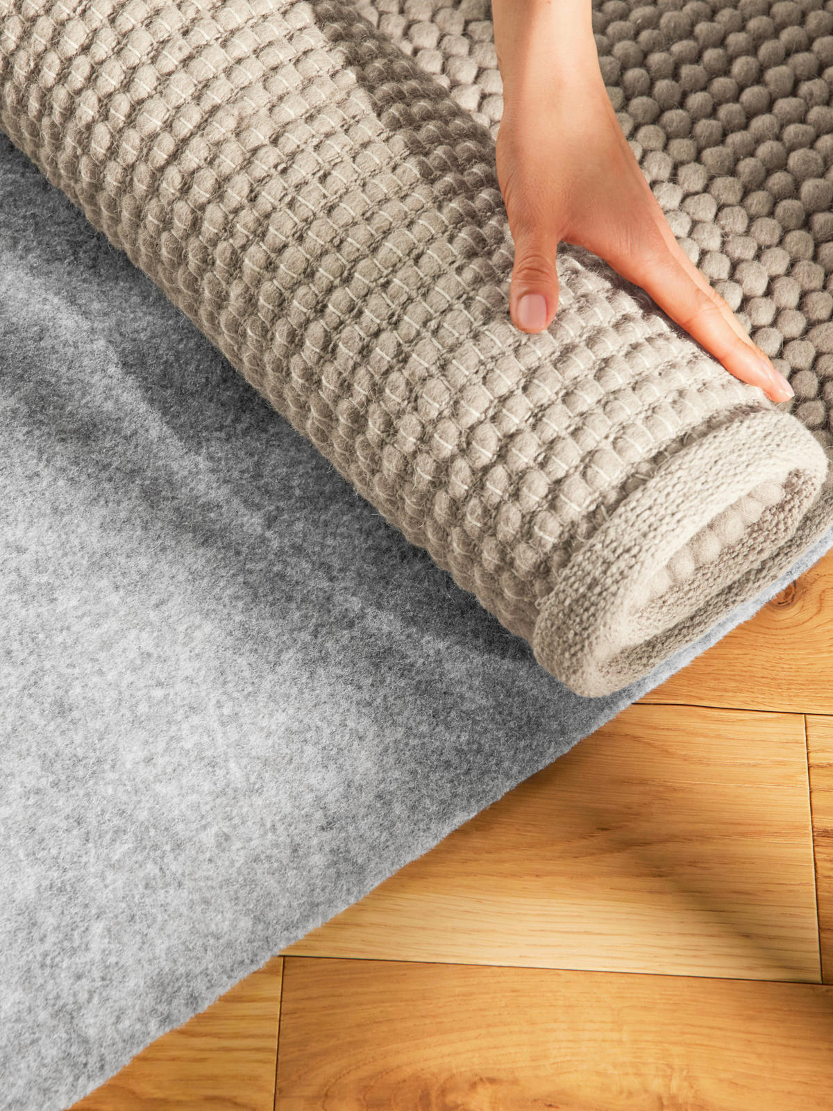 UNTERLAGSMATTE  - Hellgrau, Basics, Textil (100cm) - Hanse Home