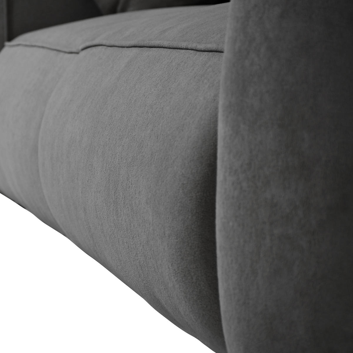 SCHLAFSOFA Jacquard Dunkelgrau  inkl. Rückenkissen, Bettkasten, Schlaffunktion, Rücken echt, Liegefläche im Originalstoff  - Dunkelgrau/Schwarz, KONVENTIONELL, Kunststoff/Textil (257/96/110cm) - Milino