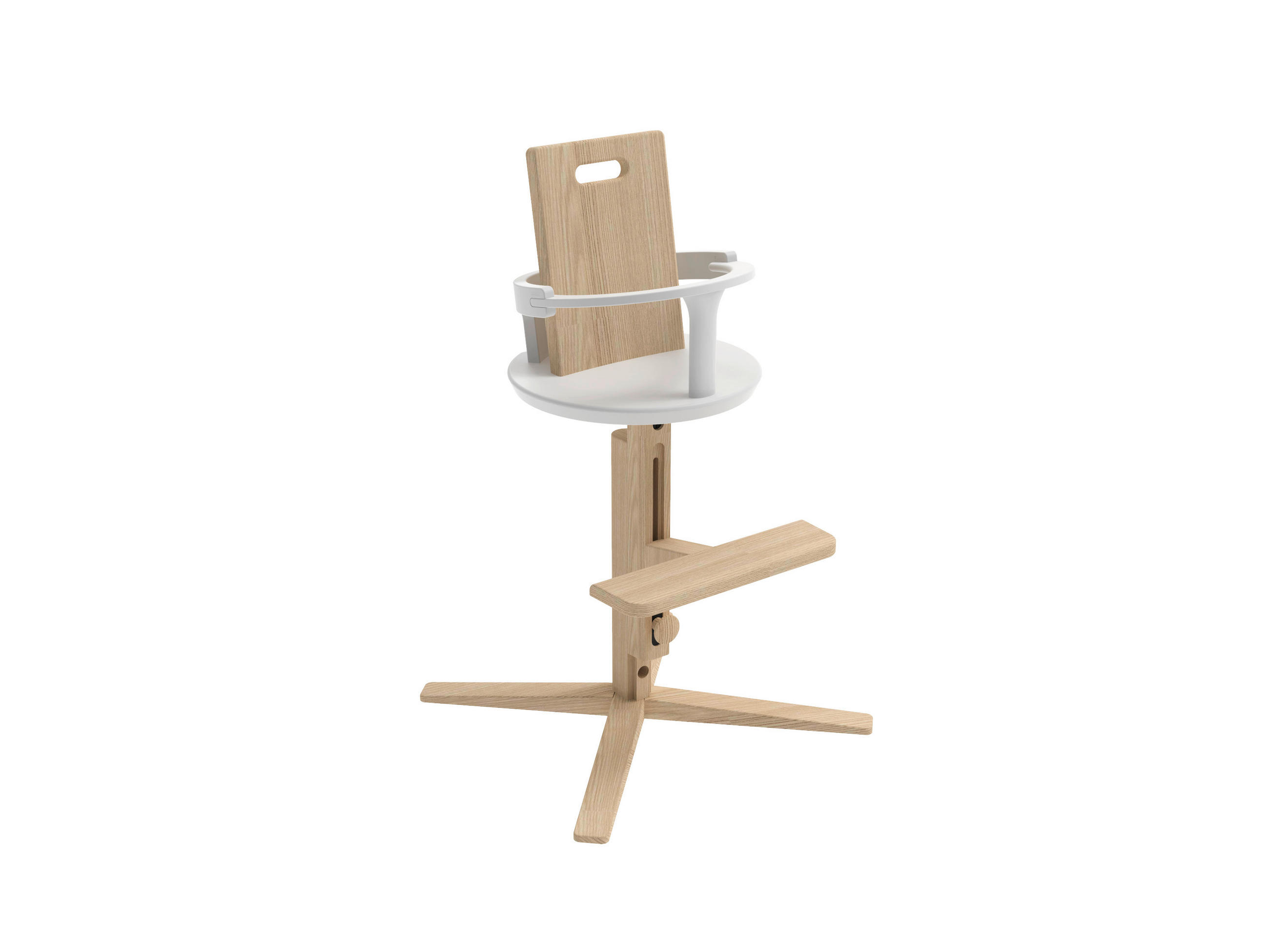 STOLČEK ZA HRANJENJE  FROC PEAK FS-1  52/76/50 cm         bela  - bela, Basics, leseni material (52/76/50cm)