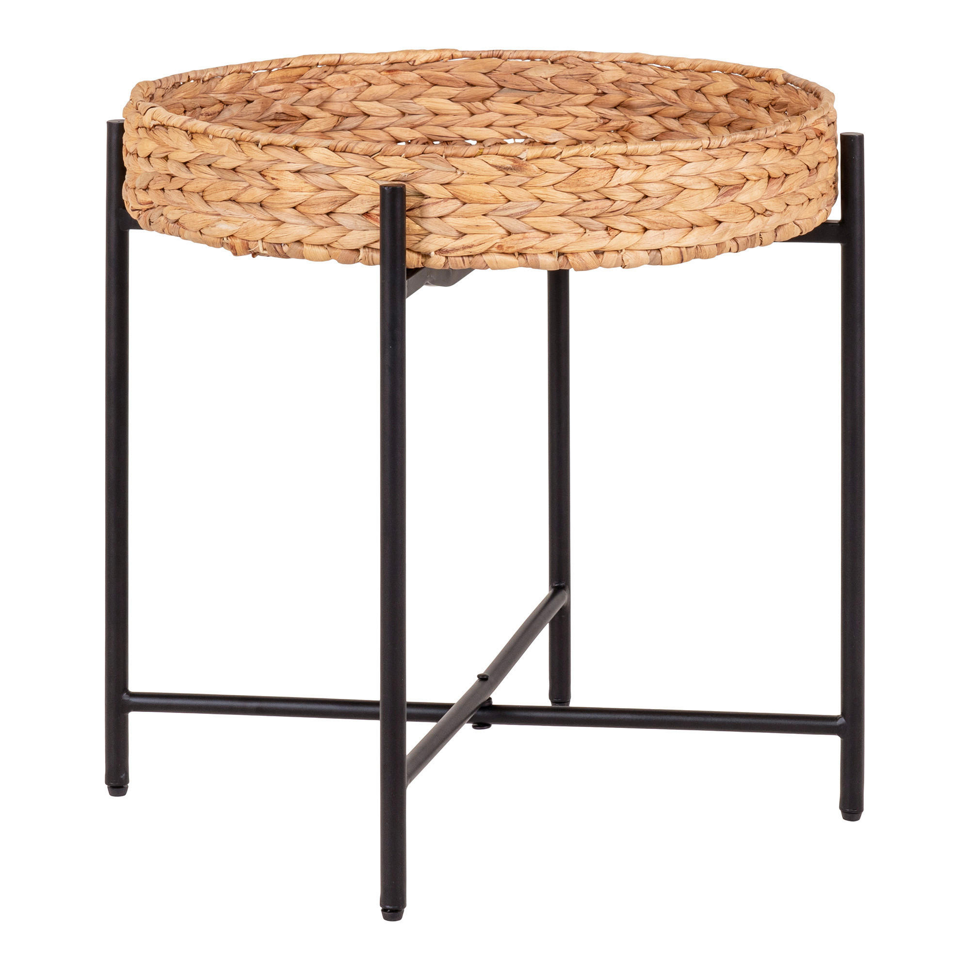 BEISTELLTISCH Braun, Schwarz  - Schwarz/Braun, Design, Naturmaterialien/Metall (50/48.5/50cm)