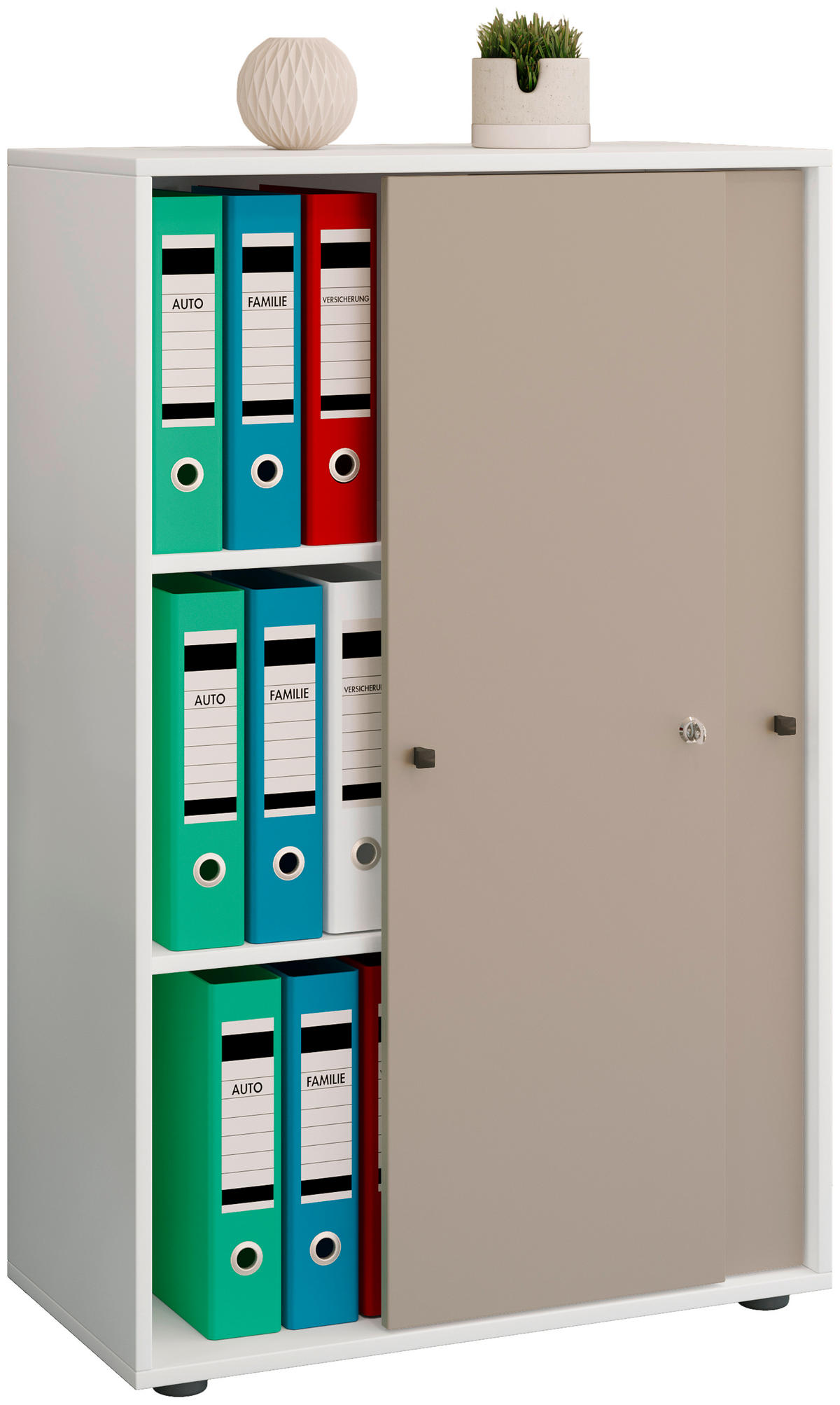 AKTENSCHRANK 70/110/39 cm  - Weiss/Grau, Design, Holzwerkstoff (70/110/39cm) - MID.YOU