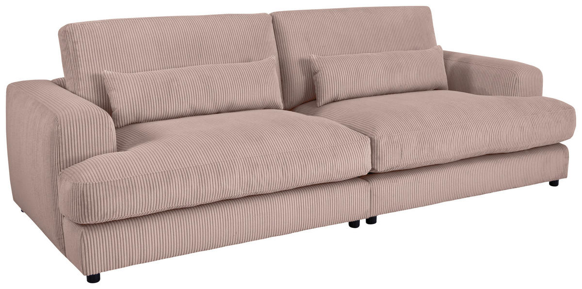 MEGASOFA Cord Rosa  - Schwarz/Rosa, MODERN, Kunststoff/Textil (260/85/112cm) - Lomoco