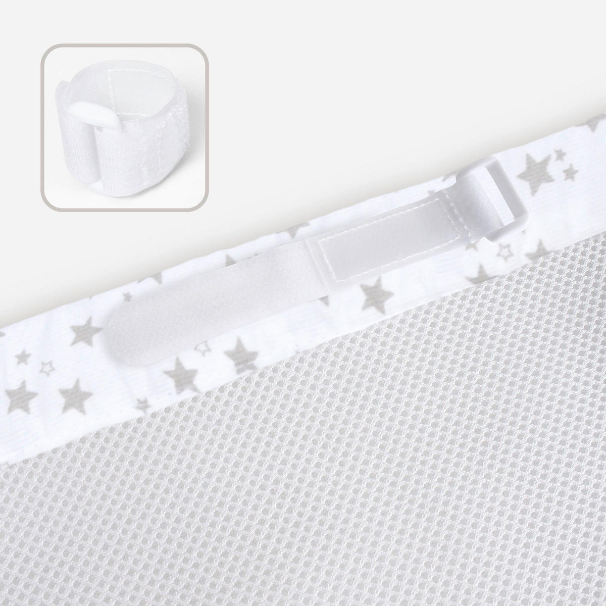NESTCHEN babybay Nestchen 3D Mesh  - Weiß, Basics, Naturmaterialien (168/24/2cm) - Tobi