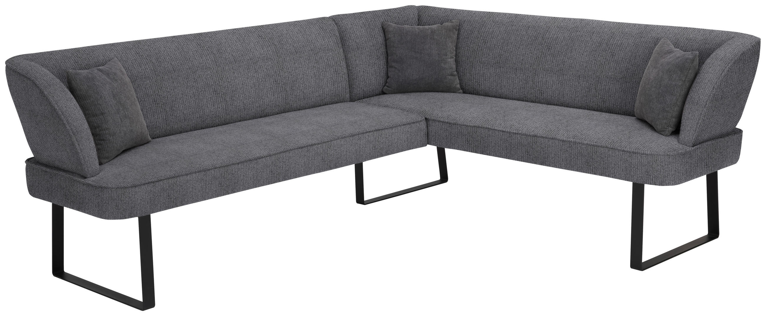 Thumbnail - Novel Eckbank, Anthrazit, Schwarz, Metall, Textil, Eckteil, 233x189 cm, Stoffauswahl, seitenverkehrt erhältlich, mit Rüc...