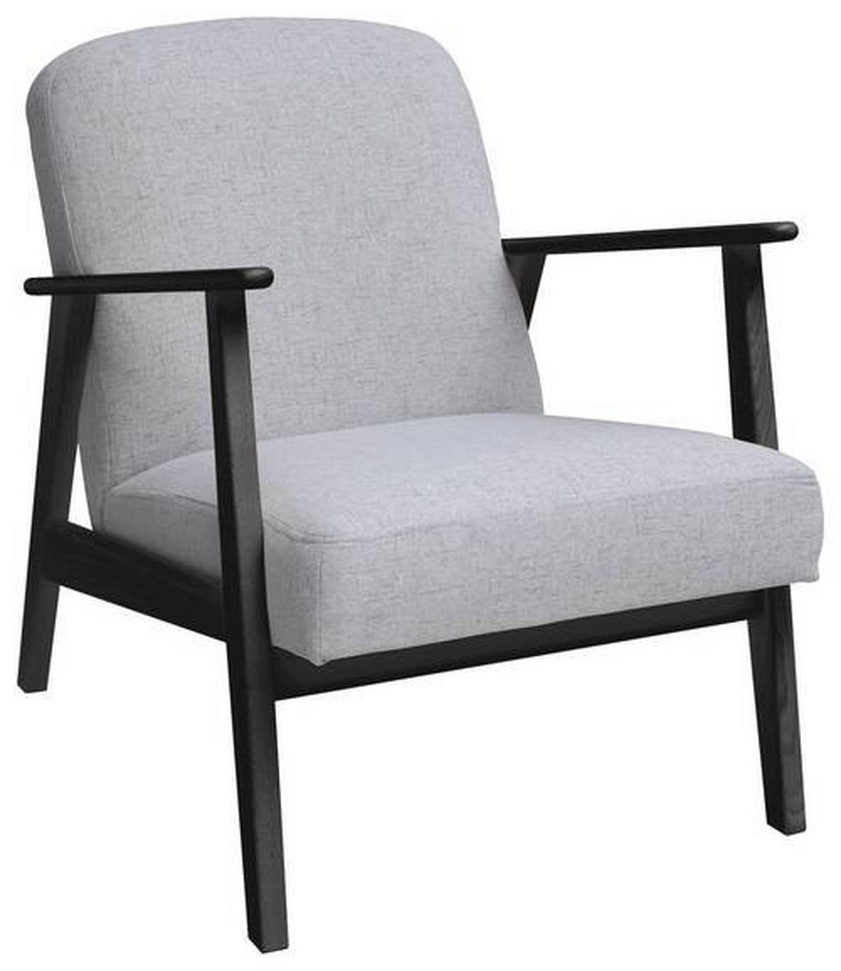SESSEL in Webstoff Silberfarben, Schwarz  - Silberfarben/Schwarz, Natur, Holz/Textil (63/78/78cm) - Livetastic