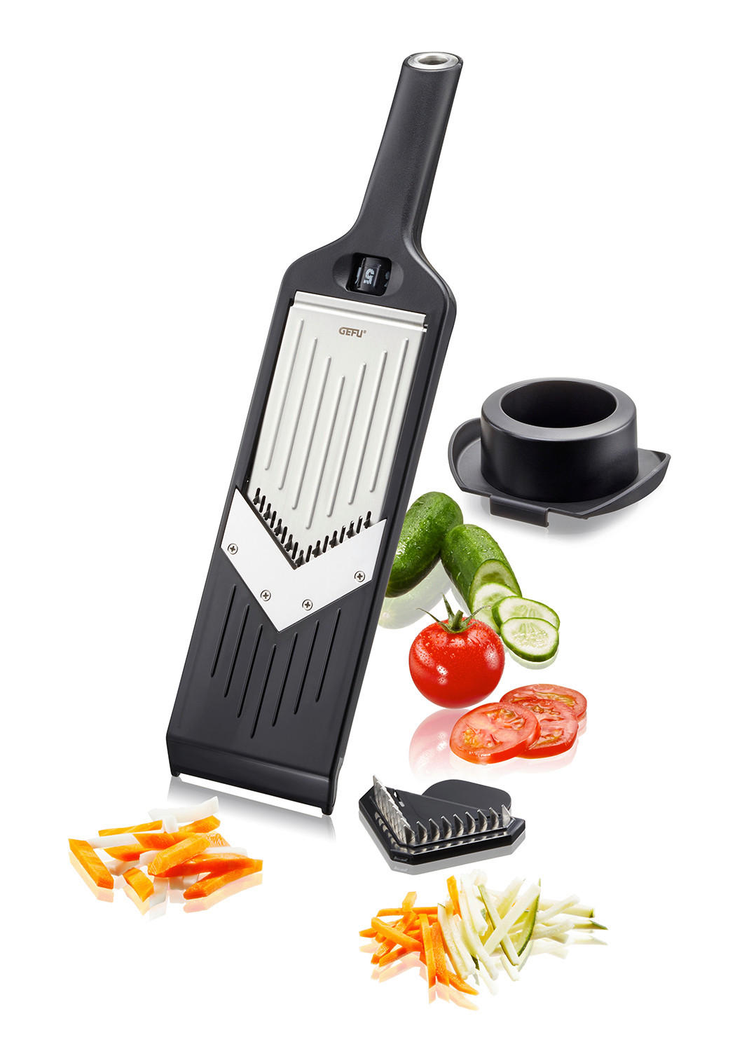 GEMÜSEHOBEL  - Edelstahlfarben/Schwarz, Basics, Kunststoff/Metall (32,2/8/2,2cm) - Gefu