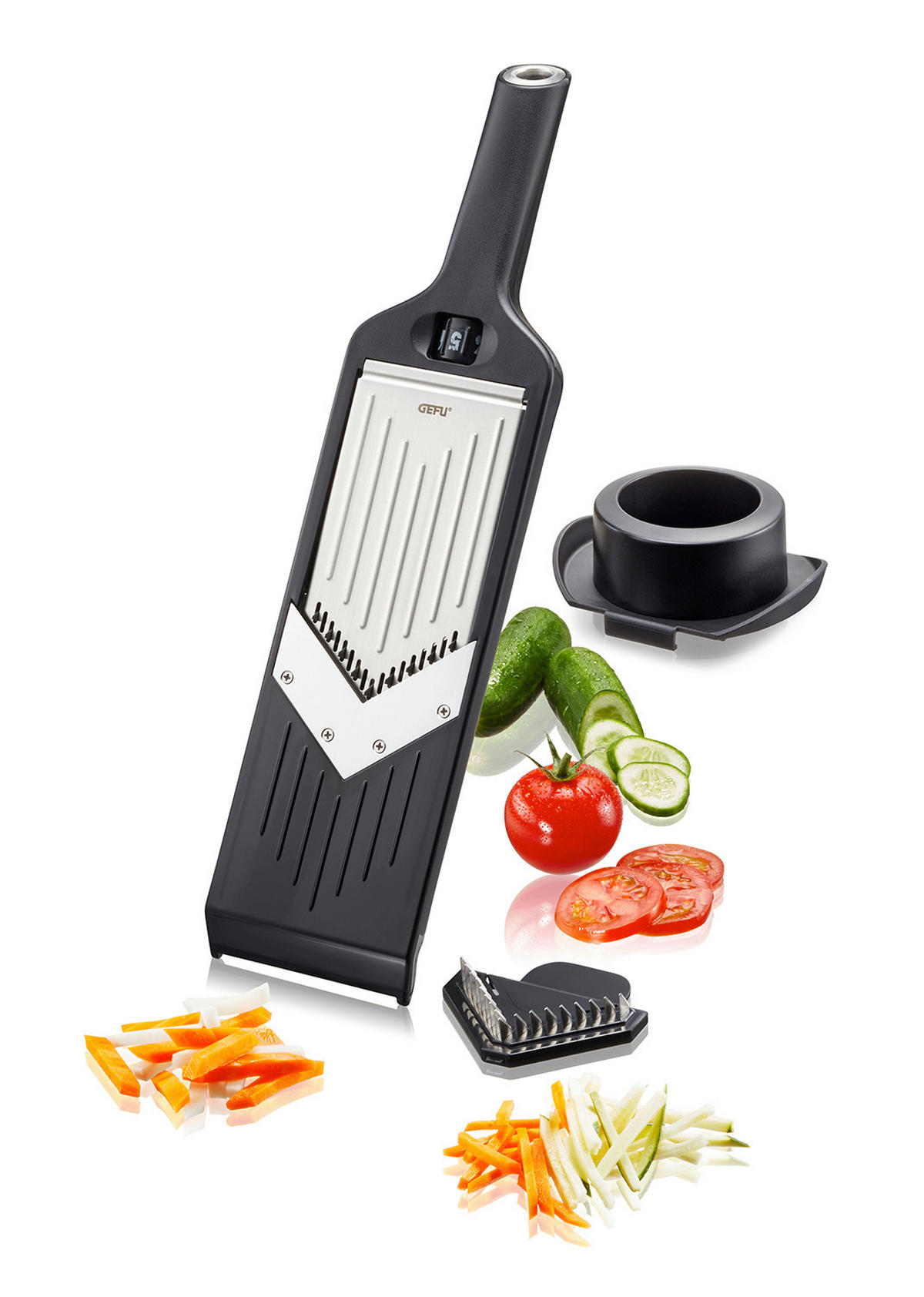 GEMÜSEHOBEL  - Edelstahlfarben/Schwarz, Basics, Kunststoff/Metall (32,2/8/2,2cm) - Gefu