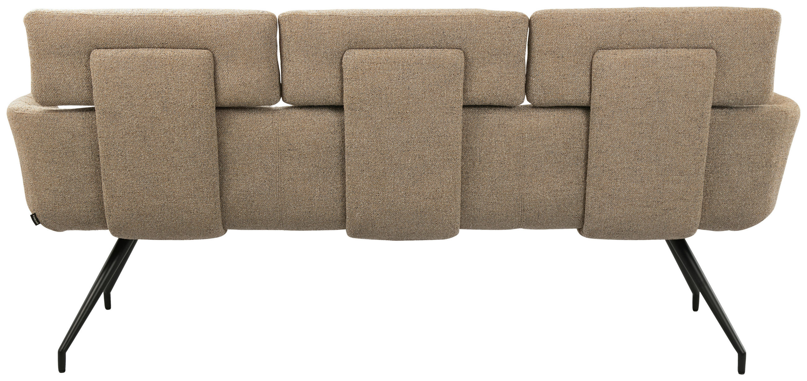 SITZBANK 200/91/70 cm Webstoff Schwarz, Graubraun  - Graubraun/Schwarz, Design, Textil/Metall (200/91/70cm) - Dieter Knoll