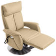 RELAXSESSEL in Leder Beige  - Edelstahlfarben/Beige, KONVENTIONELL, Leder/Metall (78/113/81cm) - Cantus