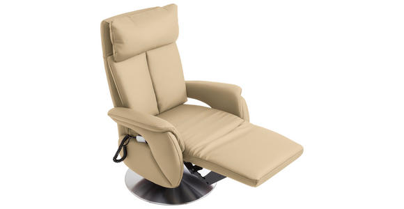 RELAXSESSEL in Leder Beige  - Edelstahlfarben/Beige, KONVENTIONELL, Leder/Metall (78/113/81cm) - Cantus