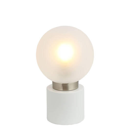 BORDSLAMPA 15/24,5 cm   - vit/opal, Design, metall/glas (15/24,5cm) - Globo