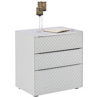 NACHTTISCH 58/62,5/40 cm  Hellgrau  - Chromfarben/Hellgrau, Design, Glas/Holzwerkstoff (58/62,5/40cm) - Joop!