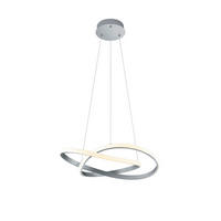 Lustră Led 60/150 cm  - culoare nichel/alb, Design, plastic/metal (60/150cm)