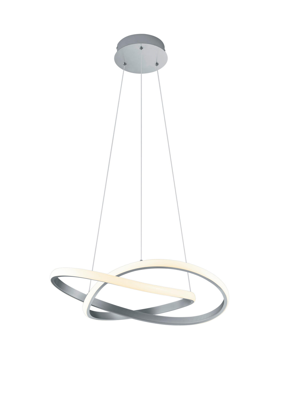 Lustră Led 60/150 cm  - culoare nichel/alb, Design, plastic/metal (60/150cm)
