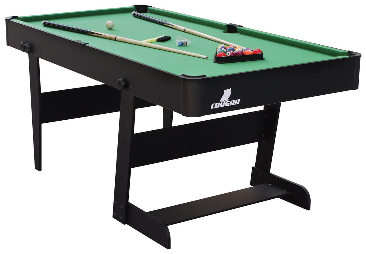 Billardtisch Hustle XL - Schwarz/Grün, Design, Holz (183/83/91cm) - Ambia Garden