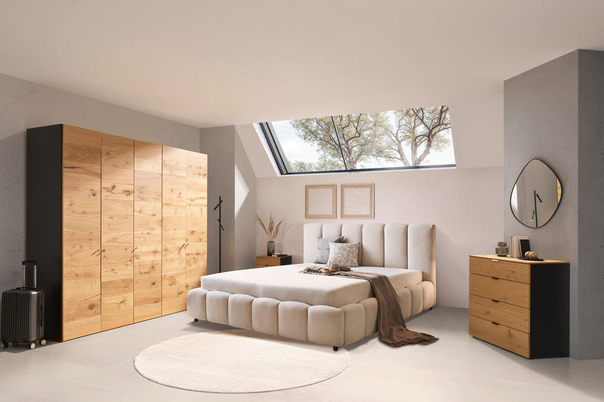 POLSTERBETT 180/200 cm,  in Creme, Lattenrost, Bettkasten,  - Creme/Schwarz, KONVENTIONELL, Holz/Kunststoff (180/200cm) - Boxxx