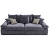 BIGSOFA Feincord Anthrazit, Grau  - Anthrazit/Schwarz, Design, Kunststoff/Textil (260/90/140cm) - Carryhome