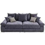 BIGSOFA Feincord Anthrazit, Grau  - Anthrazit/Schwarz, Design, Kunststoff/Textil (260/90/140cm) - Carryhome