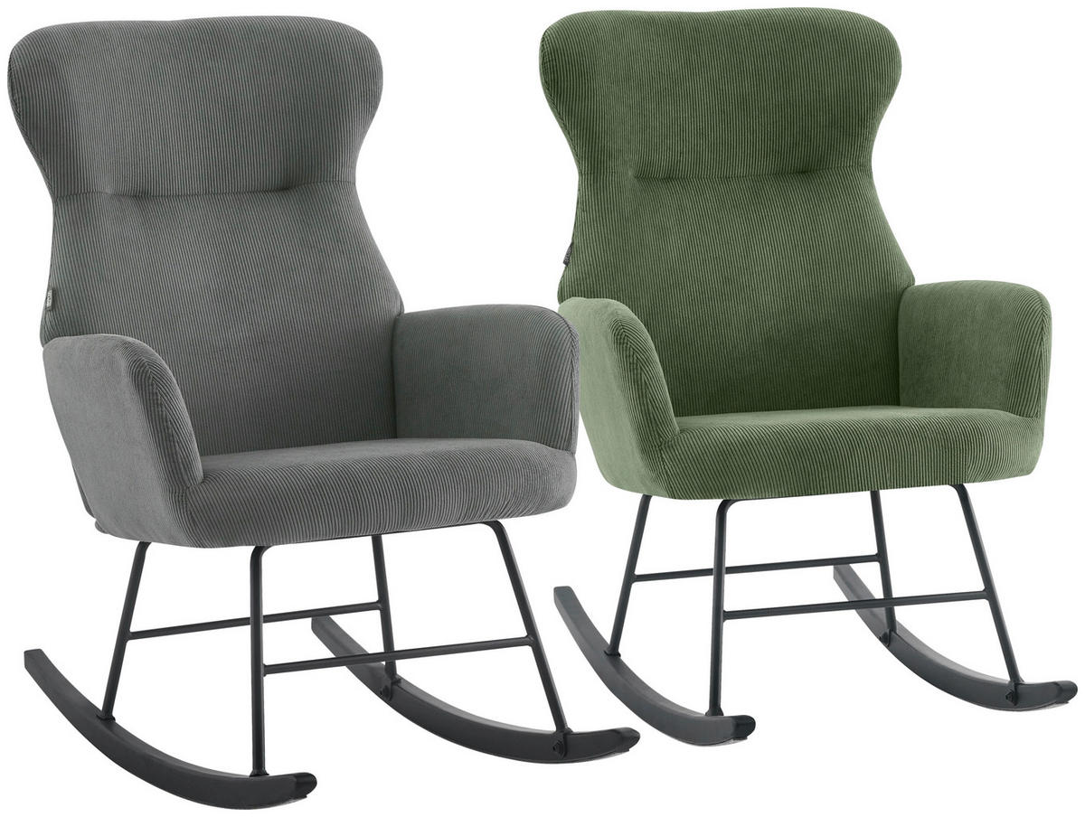 SCHAUKELSESSEL in Cord Grau  - Schwarz/Grau, Design, Holz/Textil (65/97/94cm) - Ti'me