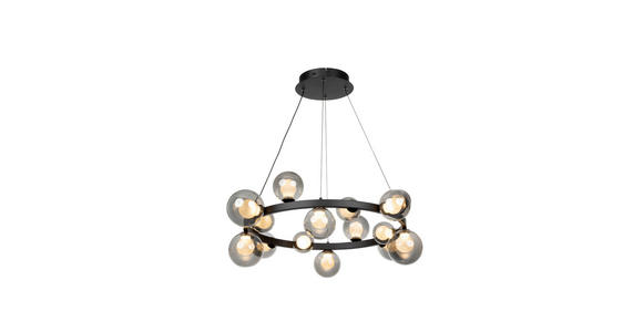 LED-HÄNGELEUCHTE Regulus 79,5/150 cm   - Schwarzbraun, Design, Glas/Metall (79,5/150cm) - Dieter Knoll