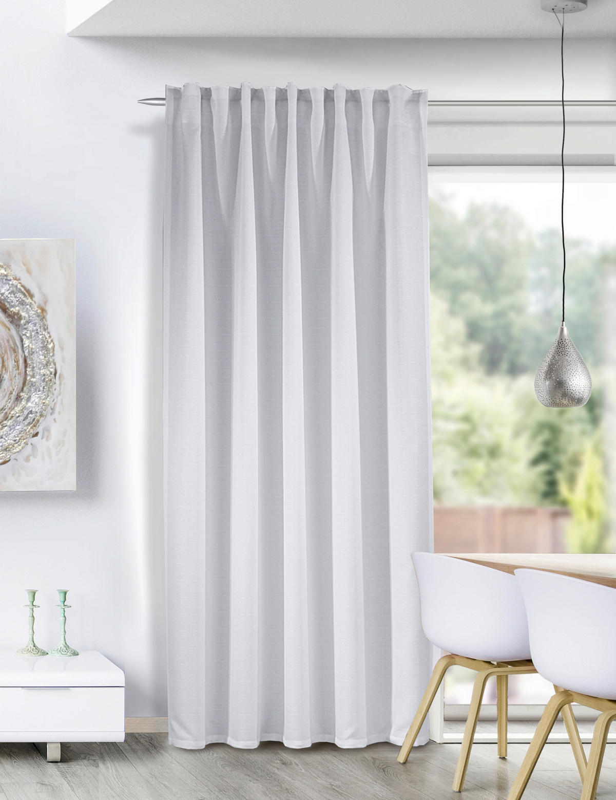 FERTIGVORHANG  blickdicht  135/245 cm   - Weiß, Basics, Textil (135/245cm)