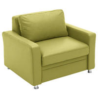 SCHLAFSESSEL Chenille Limette  - Limette/Alufarben, Konventionell, Textil/Metall (106/90/100cm) - Beldomo Style