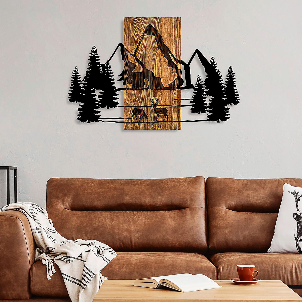 OBJEKTBILD 57/88 cm  - Schwarz/Braun, Basics, Holzwerkstoff (57/88cm)