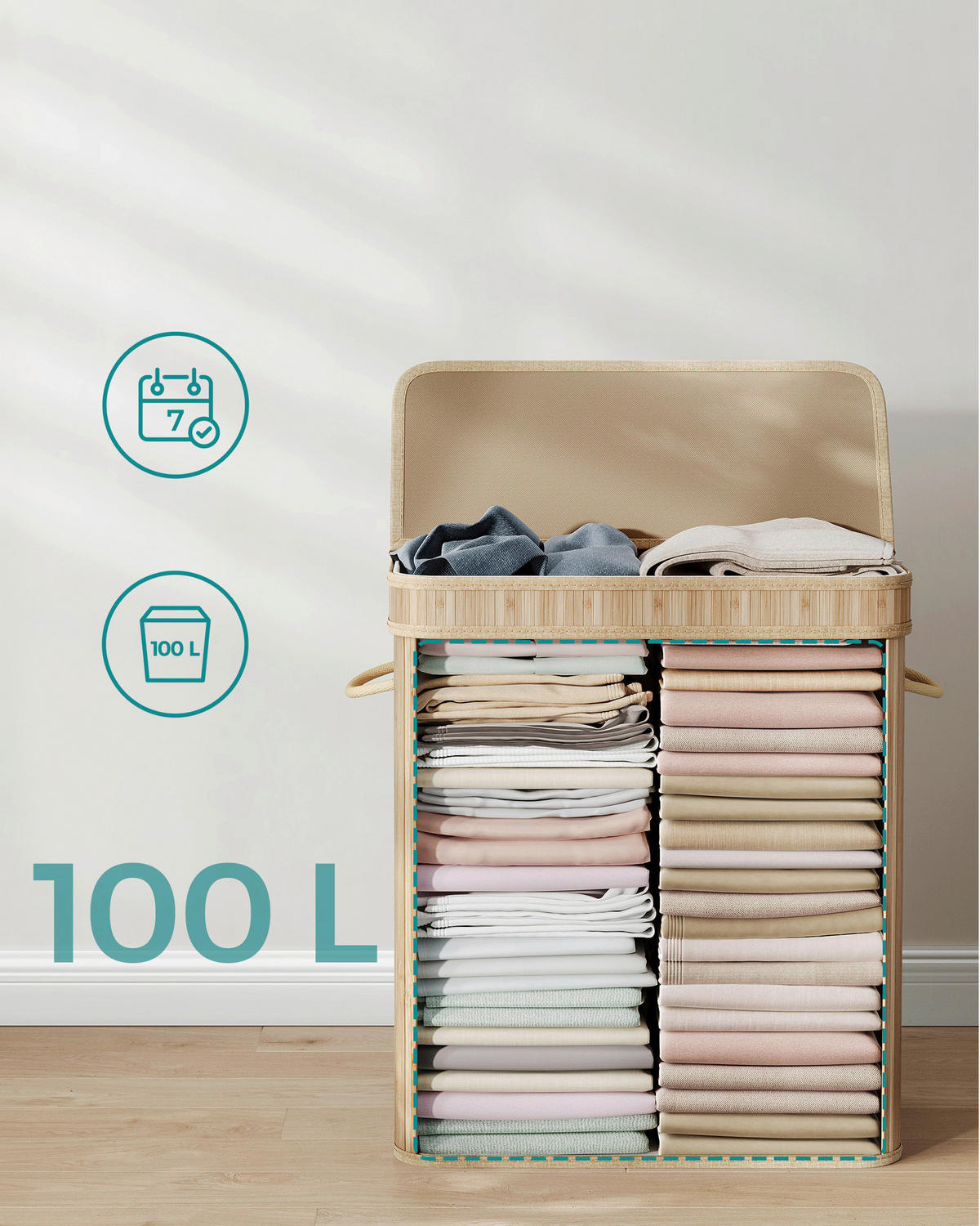 WÄSCHEKORB - Naturfarben, Basics, Naturmaterialien/Holzwerkstoff (54,5/61/34,5cm)