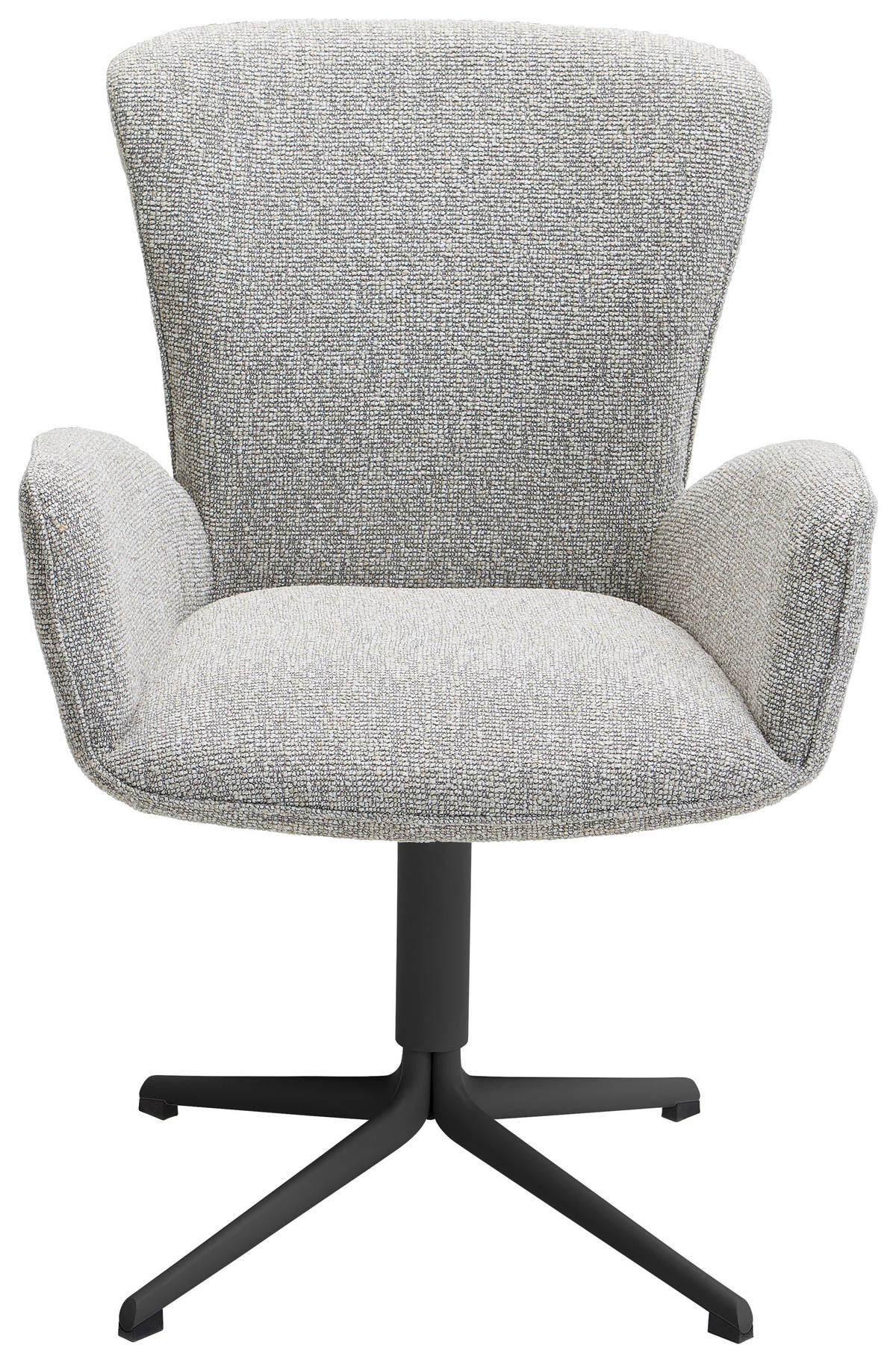 ARMLEHNSTUHL  in Eisen Jacquard, Flachgewebe  - Greige/Schwarz, Design, Textil/Metall (63/92/63cm) - Valdera
