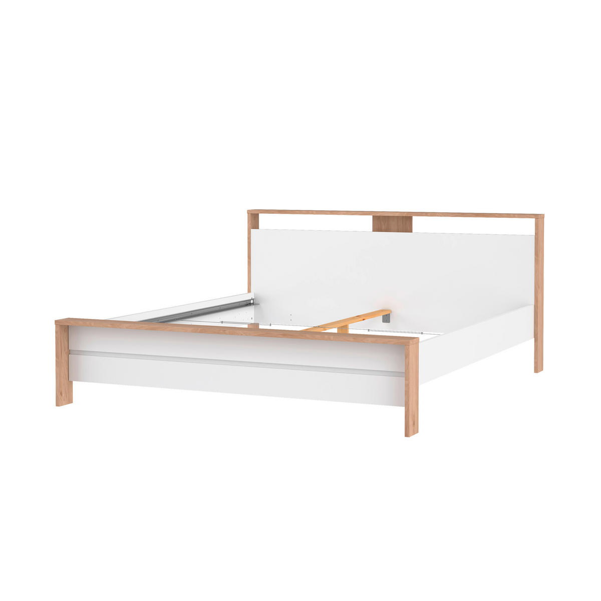 BETT 180/200 cm  in Eichefarben, Weiß  - Eichefarben/Weiß, KONVENTIONELL (180/200cm) - Boxxx
