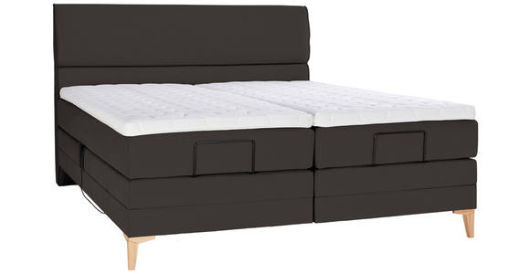 BOXSPRINGBETT 180/200 cm in Dunkelbraun - Eichefarben/Dunkelbraun, KONVENTIONELL, Holz/Textil (180/200cm) - Voleo
