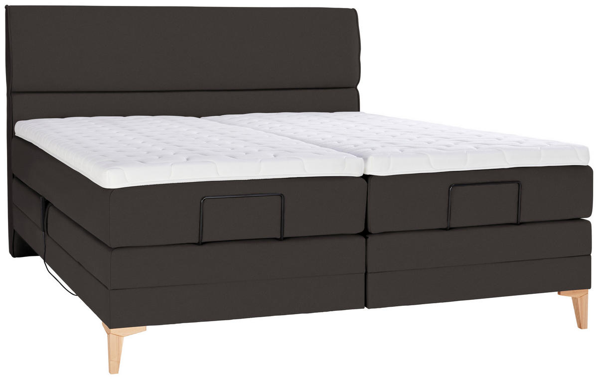 BOXSPRINGBETT 160/200 cm  in Dunkelbraun  - Eichefarben/Dunkelbraun, Konventionell, Holz/Textil (160/200cm) - Voleo