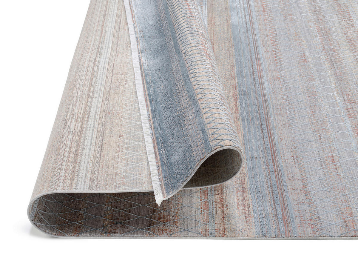 WEBTEPPICH 65/130 cm Tinto Maestro Blau, Creme  - Blau/Creme, Design, Textil (65/130cm) - Dieter Knoll