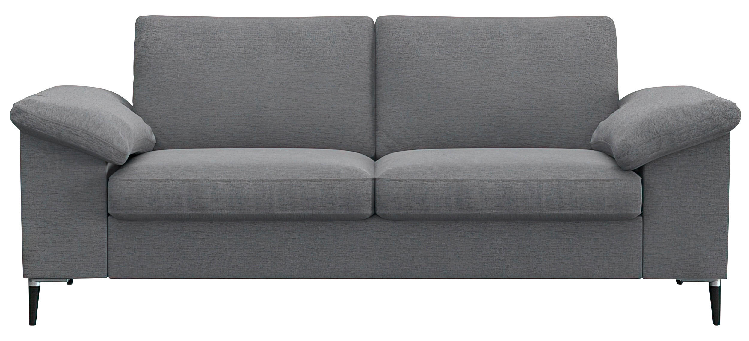 2-SITZER-SOFA Flachgewebe Grau  - Alufarben/Schwarz, Design, Textil/Metall (176/84,5/92cm) - Livetastic