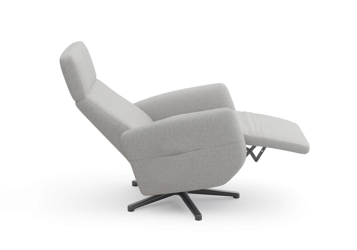 RELAXSESSEL in Textil Hellgrau  - Hellgrau/Schwarz, KONVENTIONELL, Textil/Metall (71/110/82cm) - Sit & More