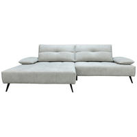 ECKSOFA Ottomane links  Greige Chenille  - Greige/Schwarz, Design, Textil/Metall (188/284cm) - Stylife