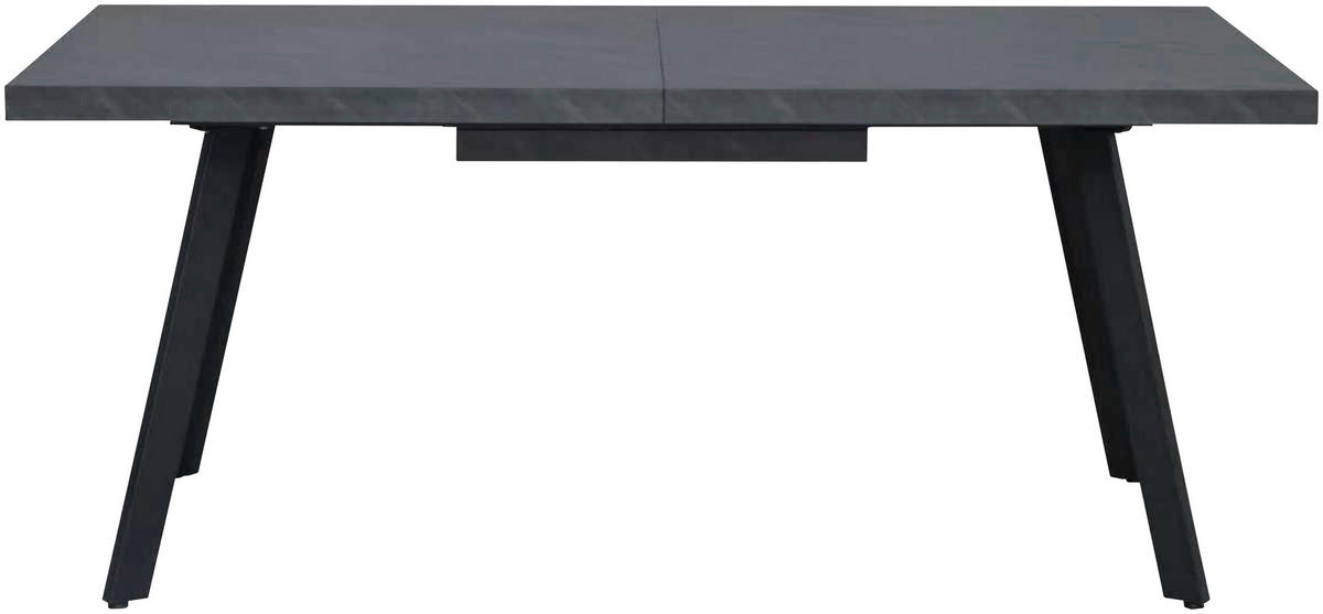 ESSTISCH Grau, Schwarz rechteckig  ausziehbar  - Schwarz/Grau, Design, Holzwerkstoff/Metall (180-240/100/76cm) - Carryhome