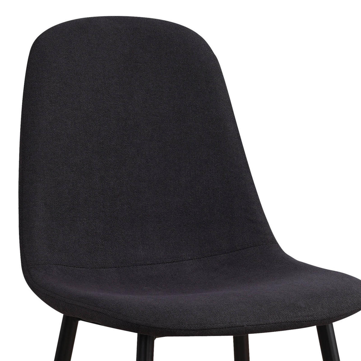 STUHL  in Eisen Mikrofaser Metall, Textil  - Schwarz, Basics, Textil/Metall (43/85/54cm) - P & B