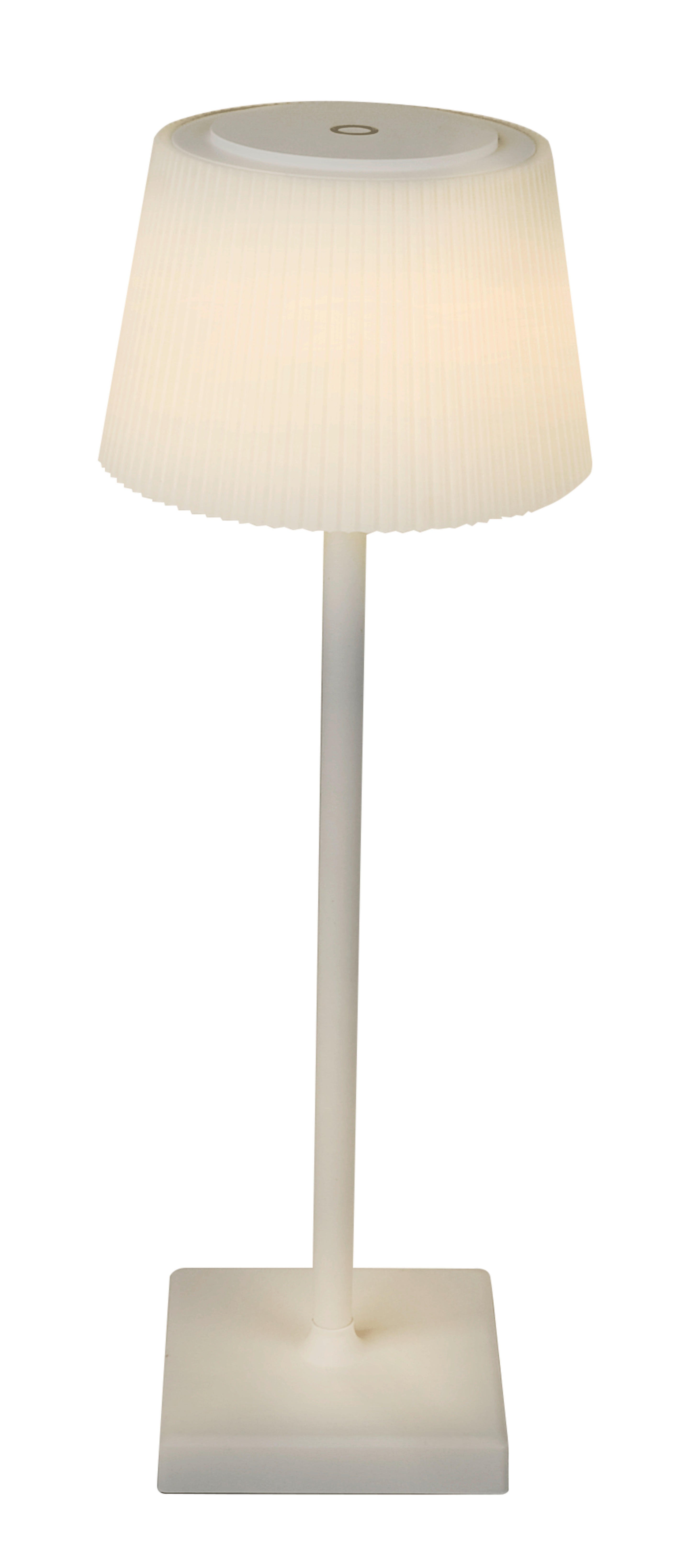 STOLNÍ LAMPA NA BATERIE, dotykový stmívač, 12/38 cm  - bílá, Konvenční, kov/plast (12/38cm) - Novel