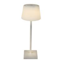 STOLNÍ LAMPA NA BATERIE, dotykový stmívač, 12/38 cm  - bílá, Konvenční, kov/plast (12/38cm) - Novel