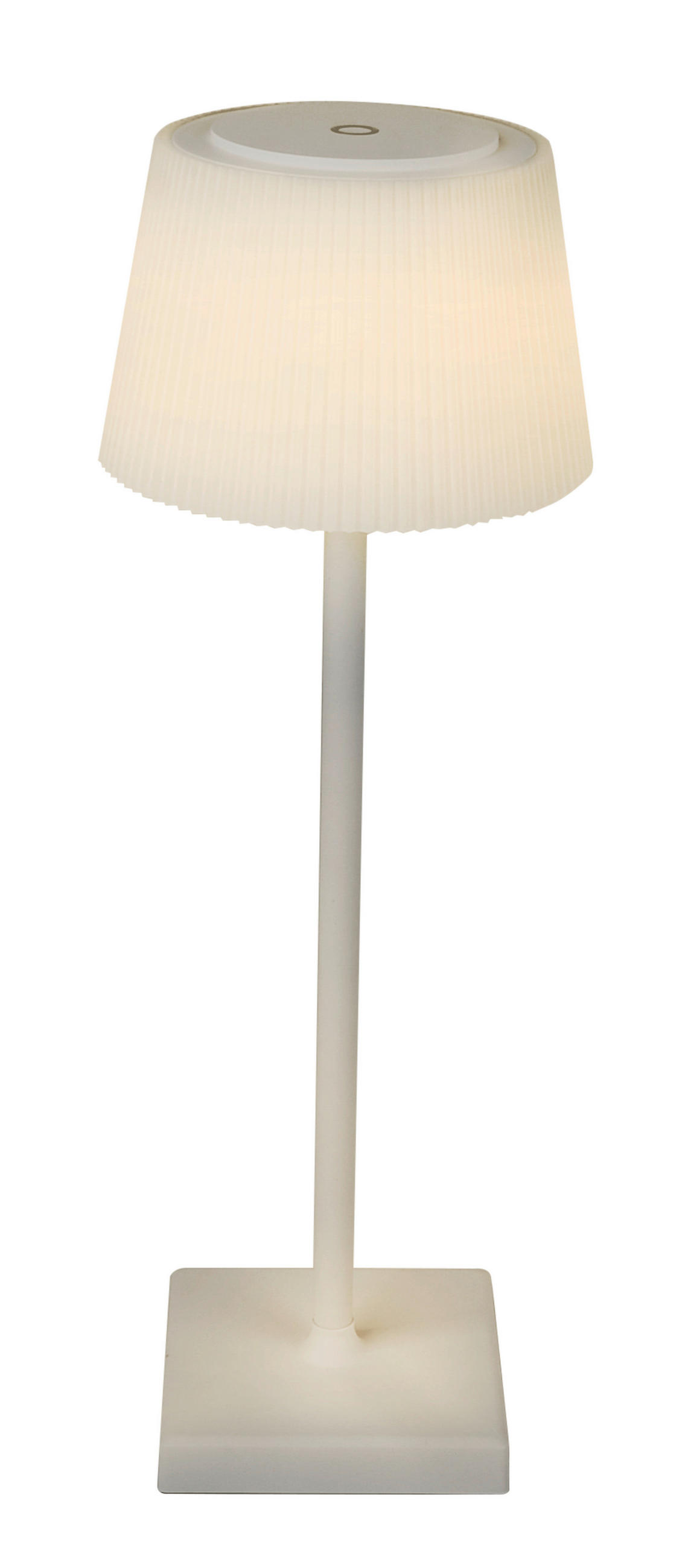 STOLNÍ LAMPA NA BATERIE, dotykový stmívač, 12/38 cm  - bílá, Konvenční, kov/plast (12/38cm) - Novel